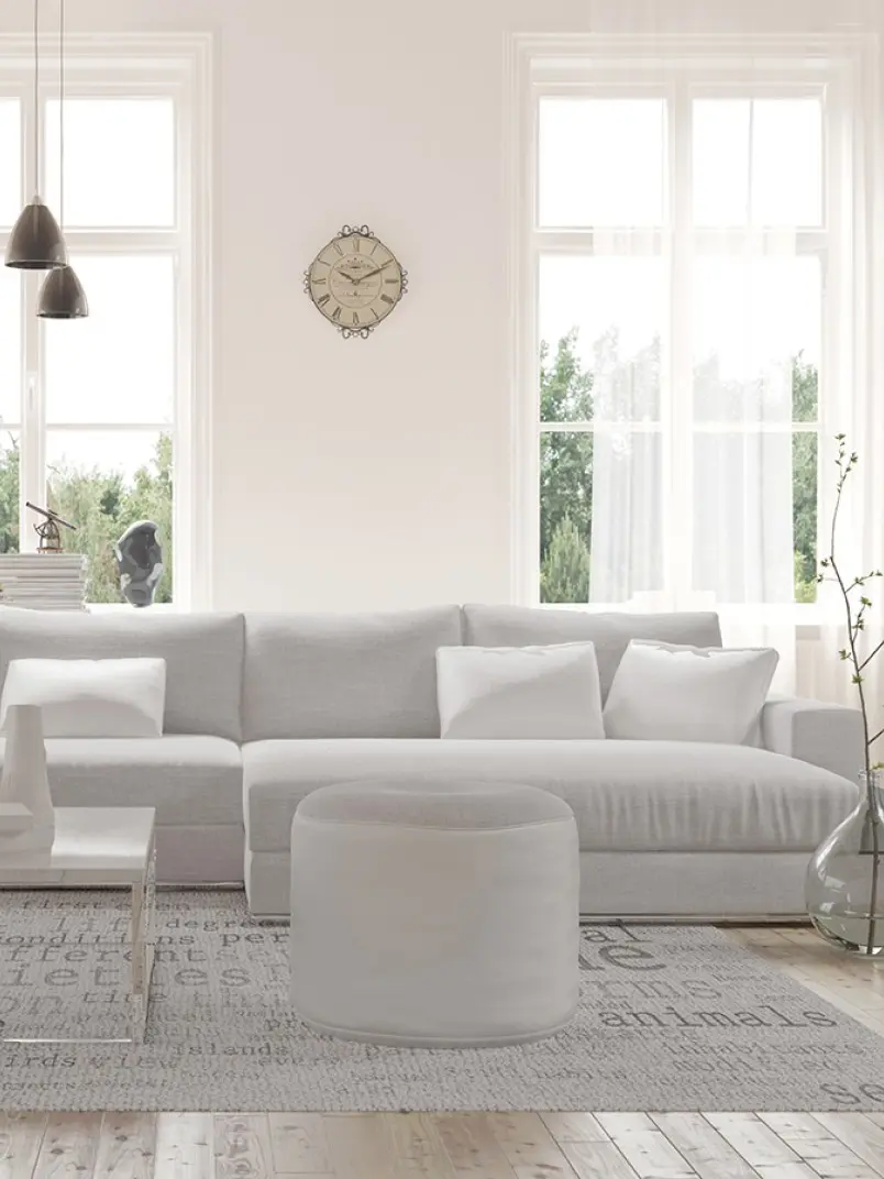 Aranżacja salonu w tonacji Off-white - Powder