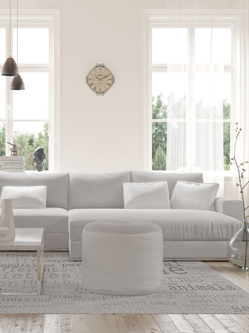 Aranżacja salonu w tonacji Off-white - Powder
