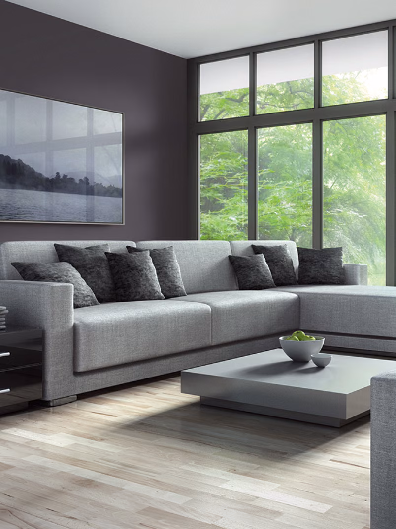 Inspiracje dla salonu w szarej tonacji Tikkurila Deco Grey