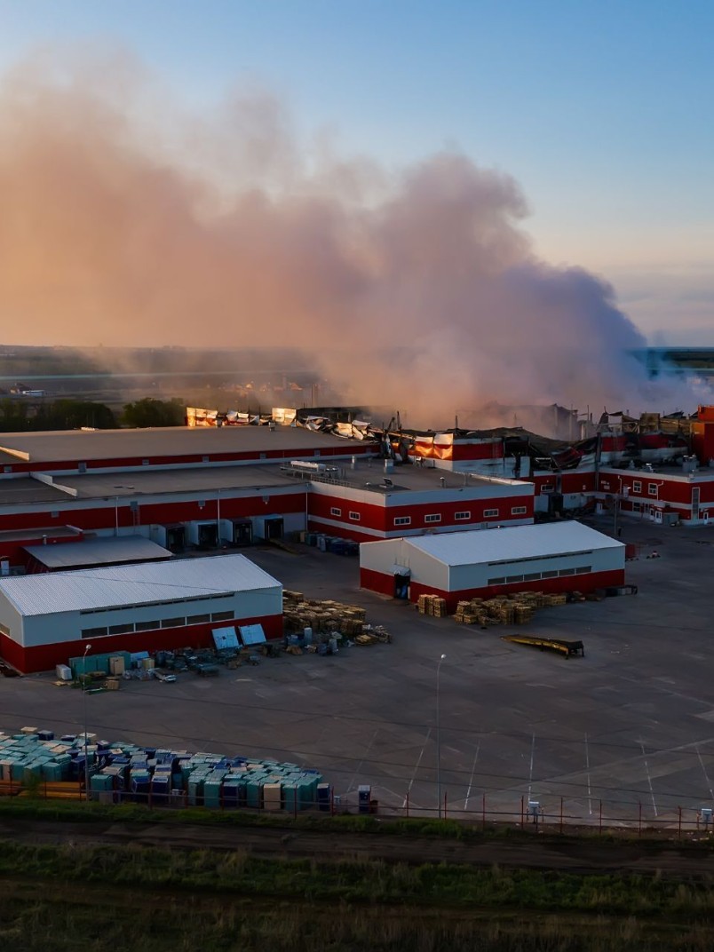 Burning warehouse