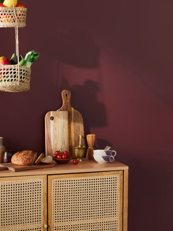 Deep red painted wall