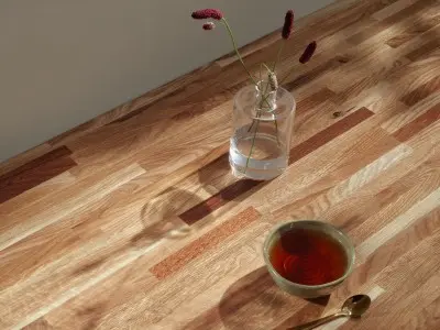 wooden desk top treated with furniture oil