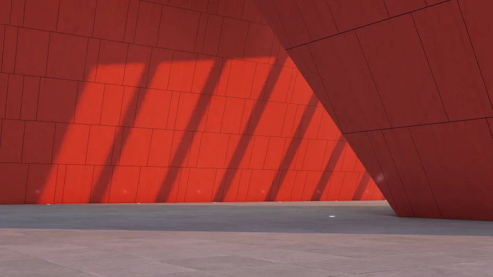 Czerwona ściana ze światłem i cieniem