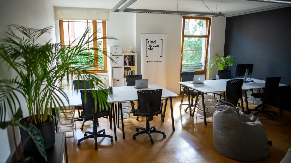 Pomieszczenia biurowe agencji digital w Gdańsku.