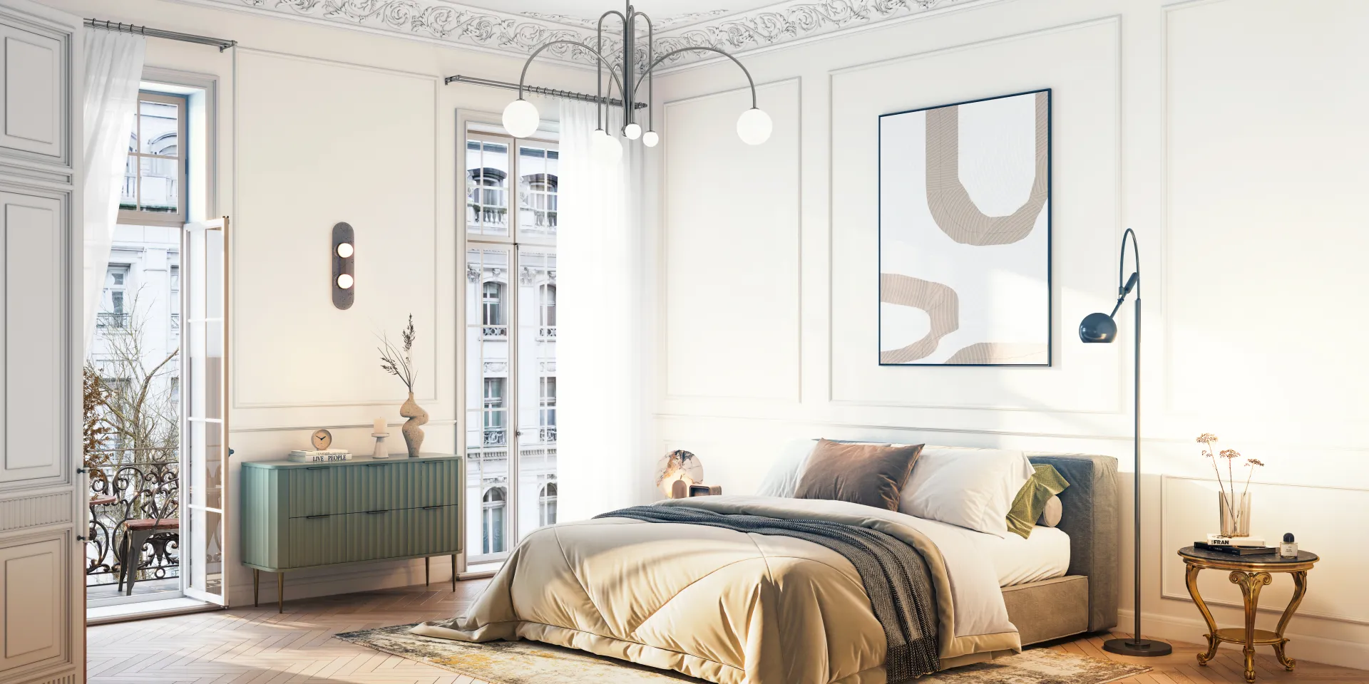 Sypialnia w odcieniu off-white Siren