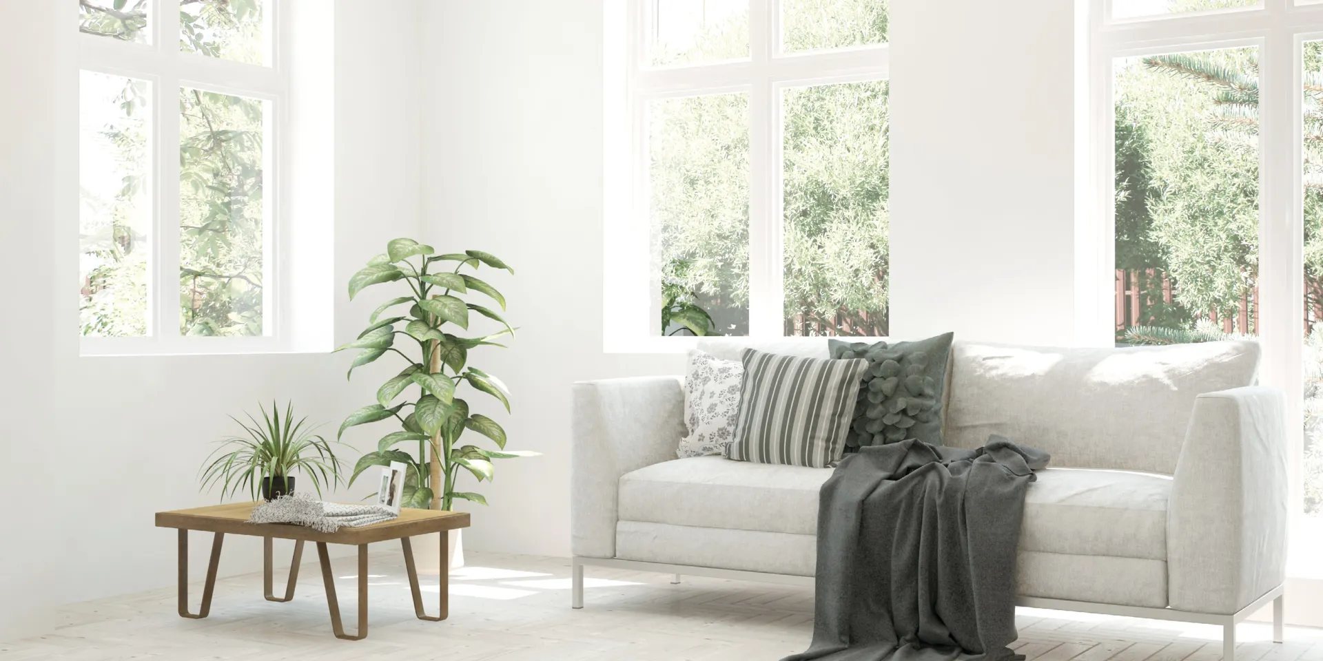 Aranżacja salonu w tonacji Off-white - kolor Cotton