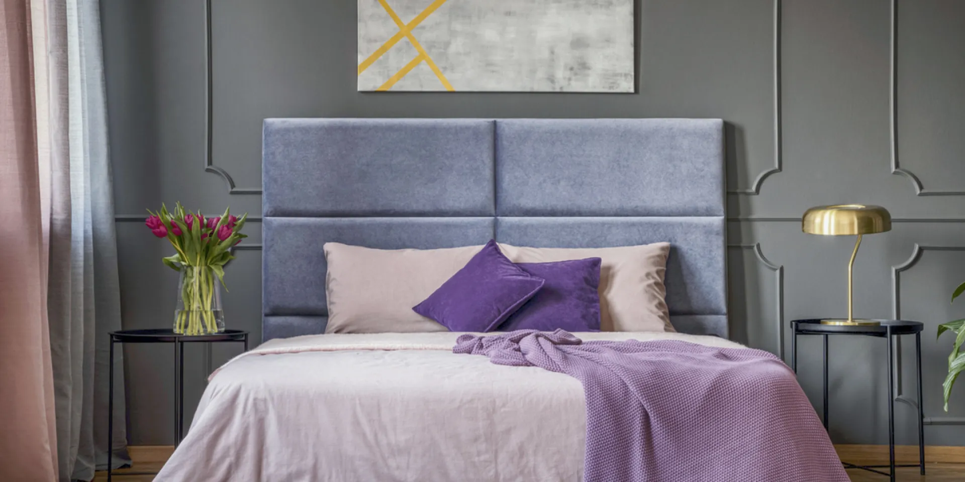 Nowoczesna sypialnia w szarościach