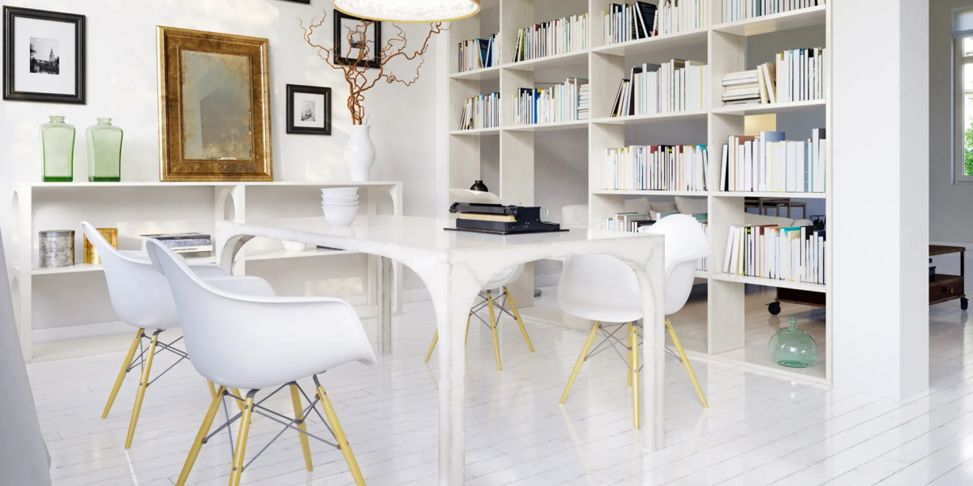 Nowoczesna aranżacja wnętrza w tonacji off-white Bone