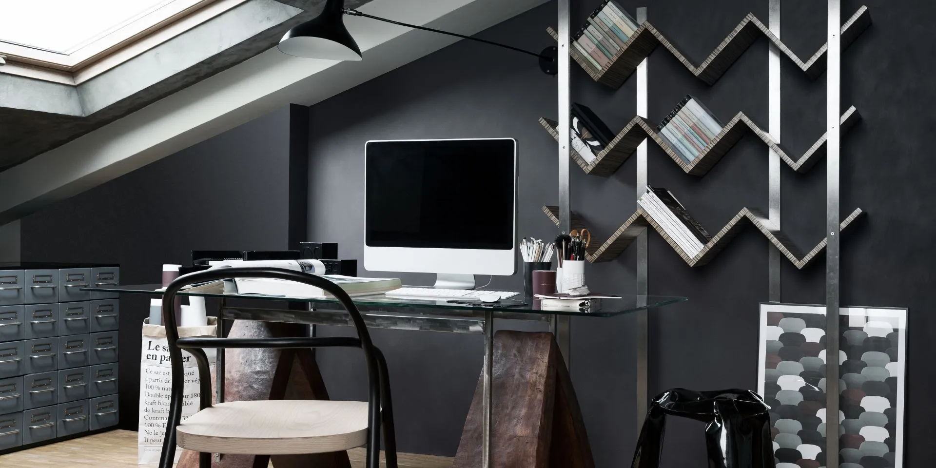 Inspiracja wnętrza w stylu industrialnym w szarościach