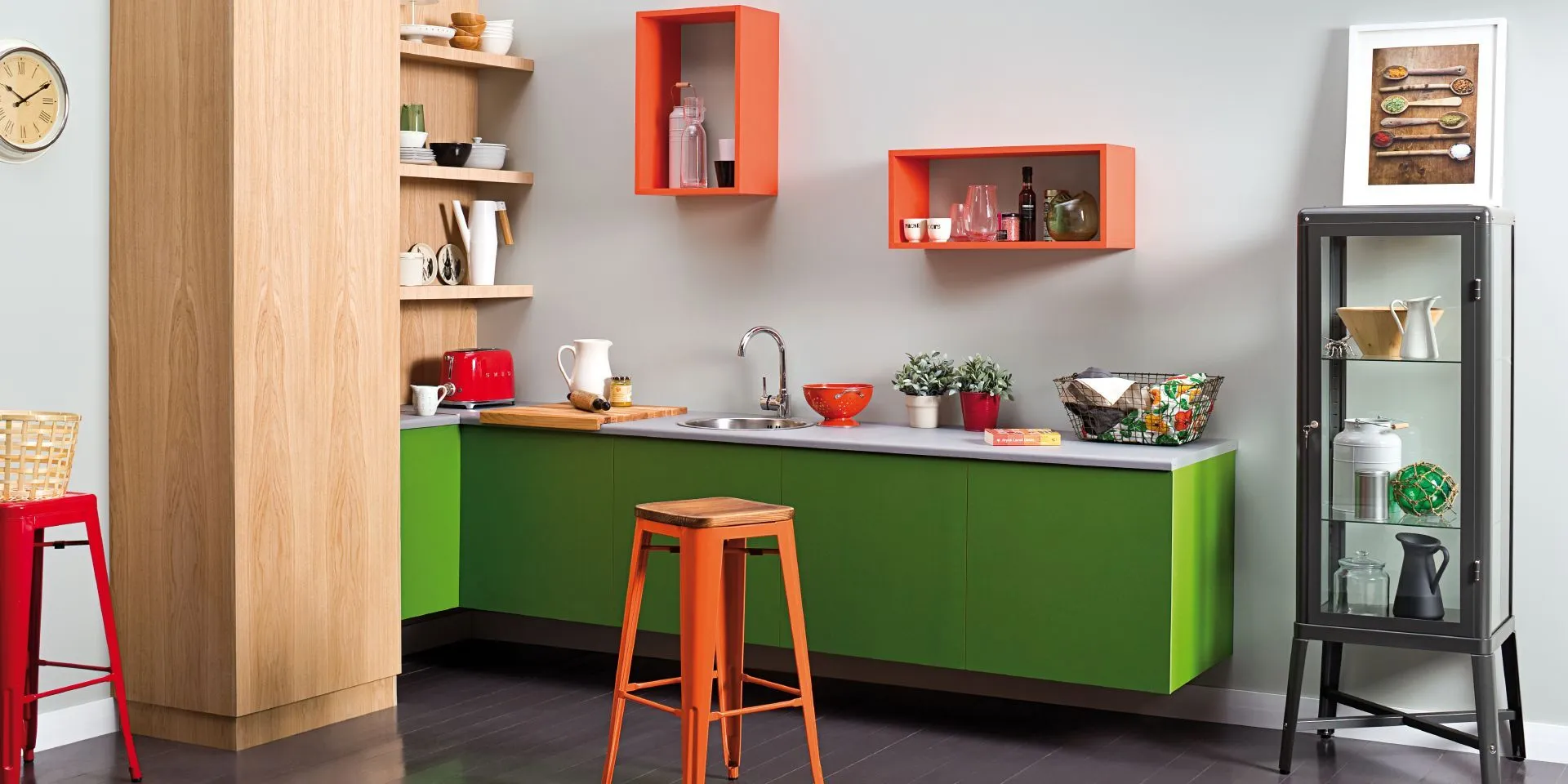 Odważne połączenie kolorów farb do kuchni