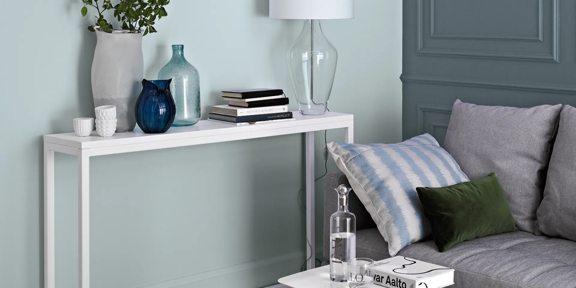 Eleganckie kolory do salonu w odcieniach błękitu