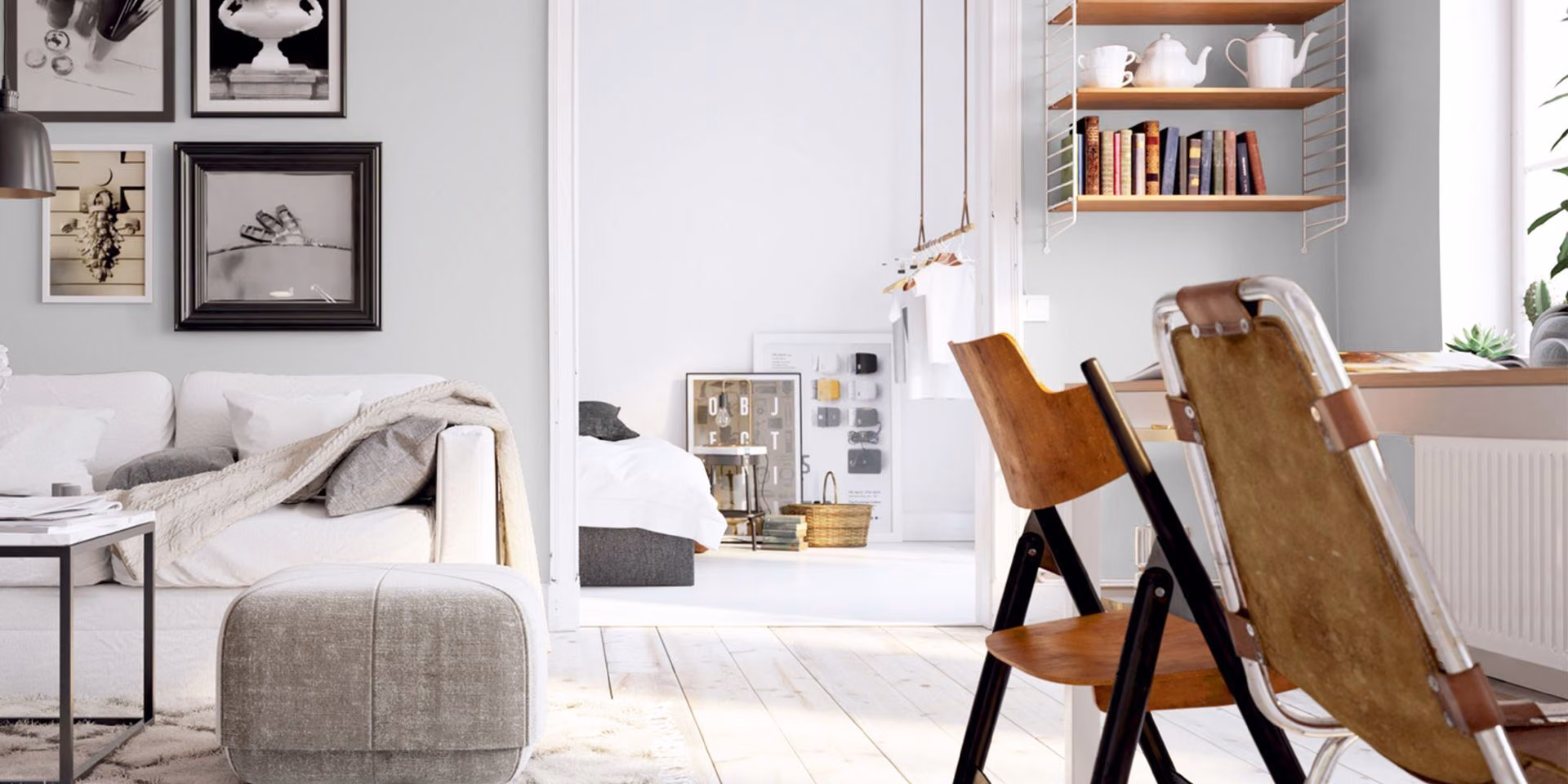 Inspiracje salonu w stylu skandynawskim w tonacji Tikkurila Deco Grey