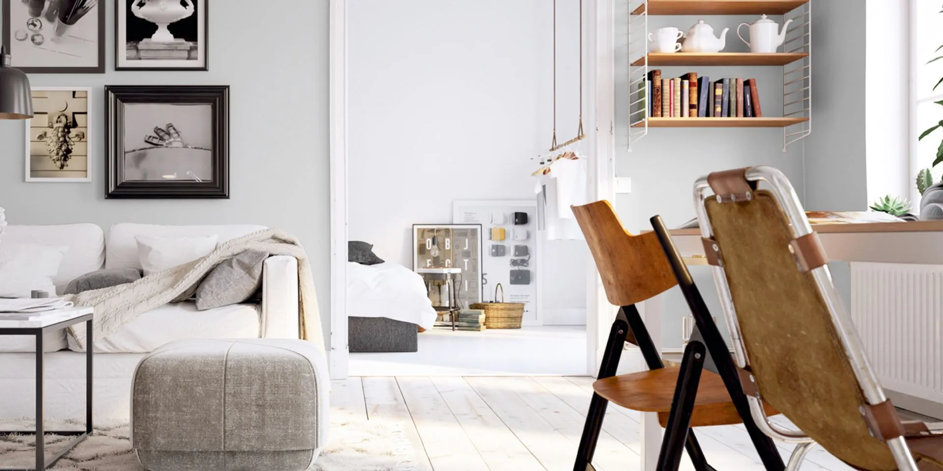 Inspiracje salonu w stylu skandynawskim w tonacji Tikkurila Deco Grey