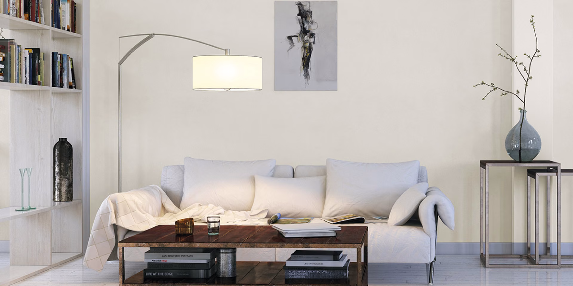 Tonacja off-white Zephyr w aranżacji wnętrz w minimalistycznym stylu