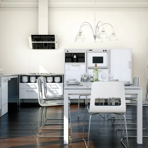 Aranżacja kuchni w bieli Tikkurila off-white Porcelain