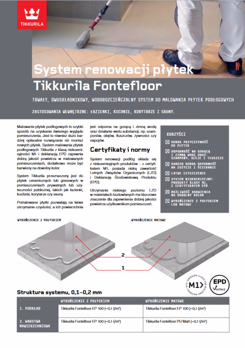 System renowacji kafelków Tikkurila Fontefloor