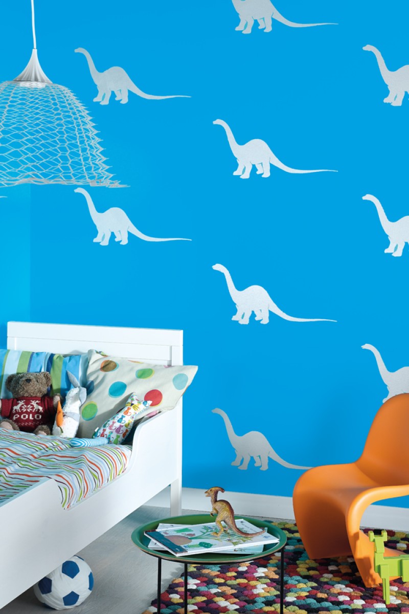 Wzory na ścianę - dinozaury w pokoju dziecka