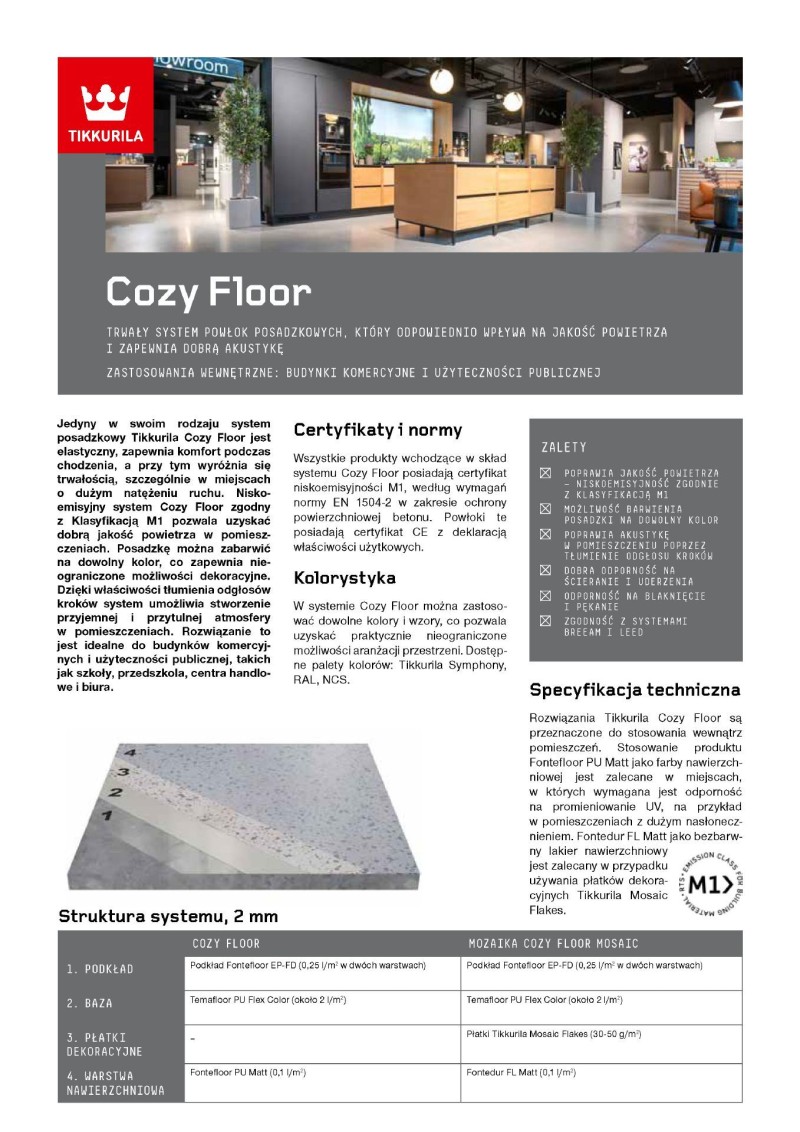 Broszura system Tikkurila Cozy Floor
