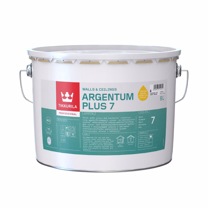 Tikkurila Argentum Plus 7 - farba przeciw wirusom i bakteriom.