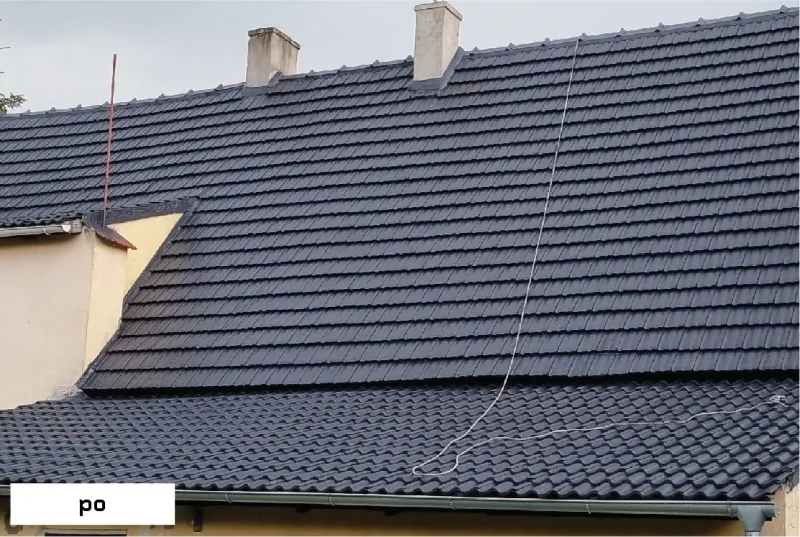 dach pomalowany farbą do dachów Tikkurila Isonit 20