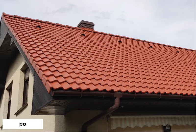 dach pomalowany farbą do dachów Tikkurila Isonit 20