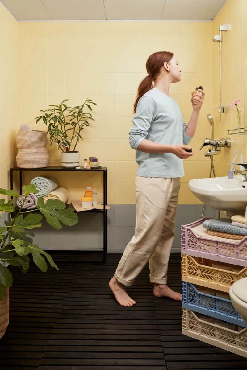 kafelki w łazience pomalowane farba do kafelków Tikkurila Luja Ceramic Tiles